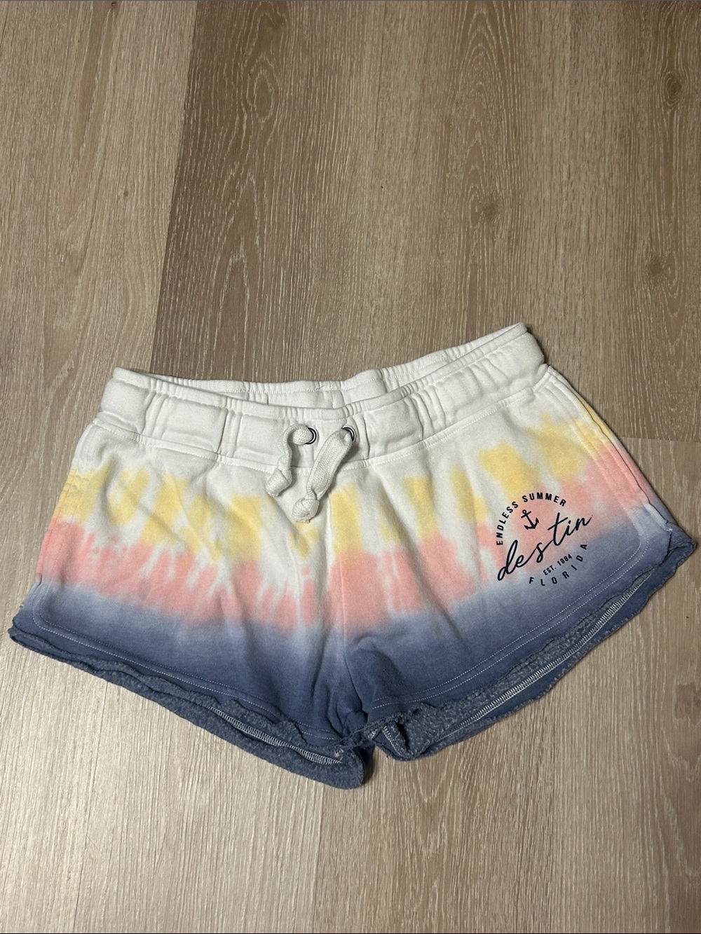 Ocean Drive Raw Hem Tie-Dye Cotton Lounge Shorts Sz Large
